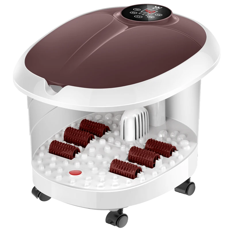 

Fully Automatic Foot Tub Heating Foot Massage Bath Constant Temperature Footbath Electric Deep Barrel Foot Bath Basin Brown