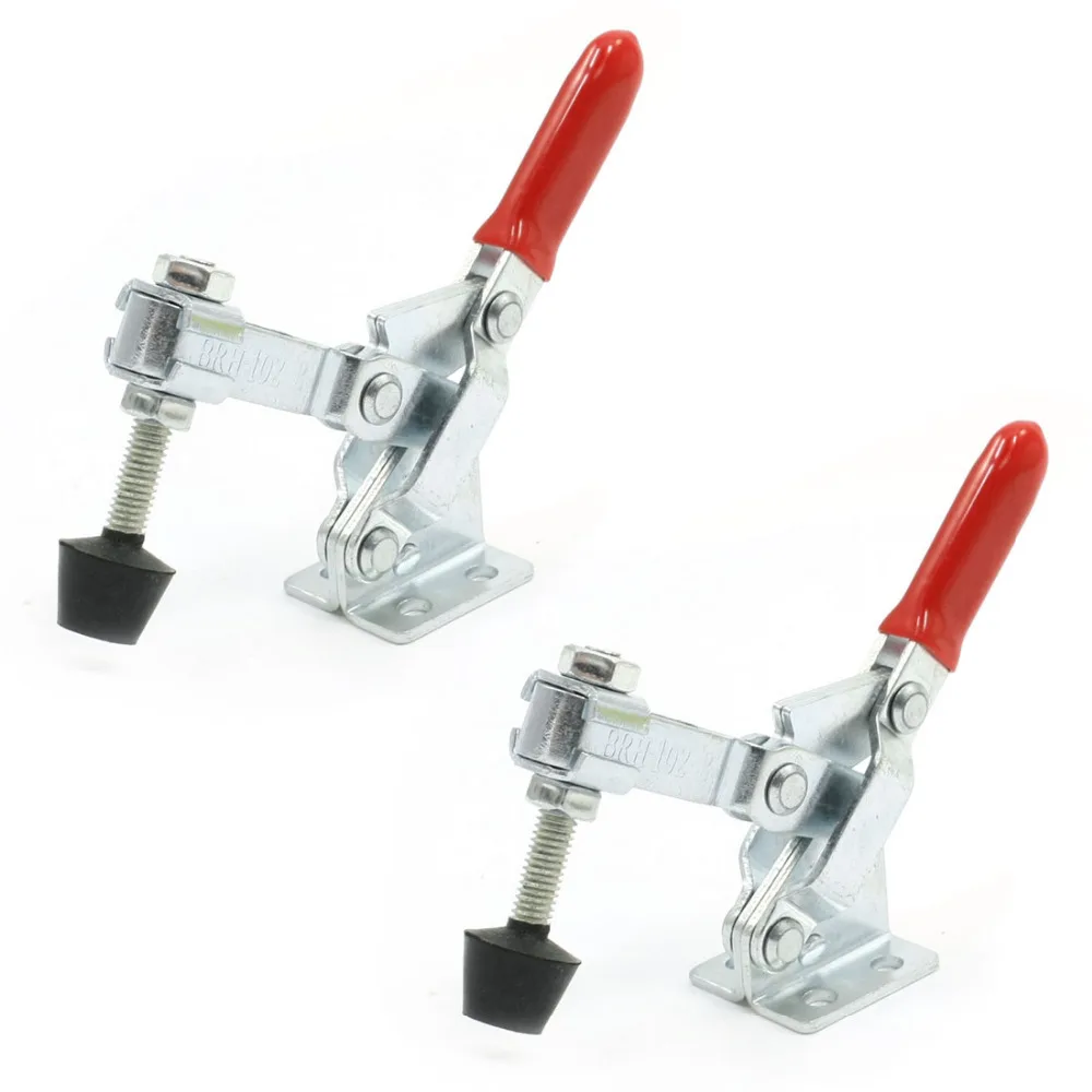 

UXCELL Newest 2pcs 102B 180Kg 397 Lbs U Shape Bar Flange Base Red Handgrip Vertical Toggle Clamp Widely used on Welding Jigging