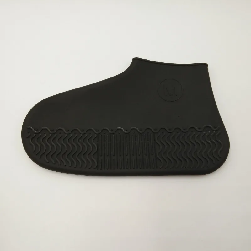 Черный цвет 1 пара многоразовые латексные Водонепроницаемые дождевые Чехлы для обуви противоскользящие резиновые непромокаемые сапоги мотоциклетные велообувь аксессуары - Цвет: Черный цвет