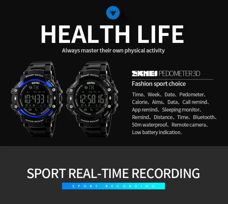 fitness watches for women SKMEI Smart Watch For Apple Android Women Sports Watches Bluetooth Pedometer Camera Smartwatch Waterproof Wristwatches men's water resistant watches