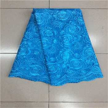 

2017 Latest African Cord Lace Fabric African Swiss Voile Lace High Quality Red / Yellow French Lace Fabric For Wedding