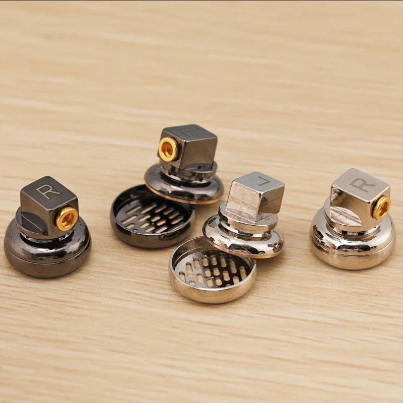 2pcs Customized 15 4MM Headphone Housing MMCX Detachable Jack Pure Copper Flat Headphone Shell Cases DIY