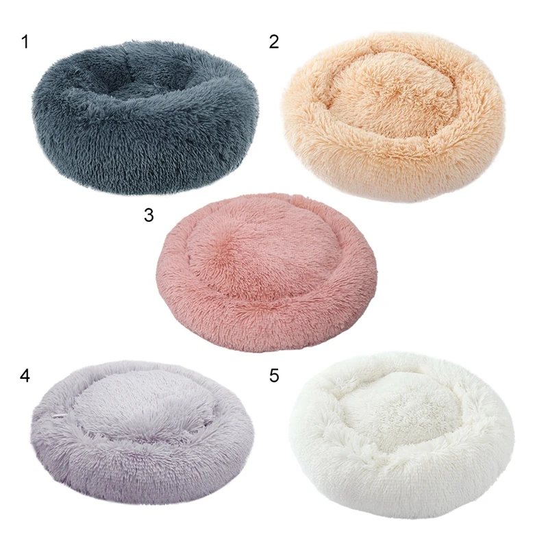 

Luxury Fluffy Pet Bed For Cats Small Dogs Round Cuddler Plush Cozy Self-Warming For High-quality Sleep
