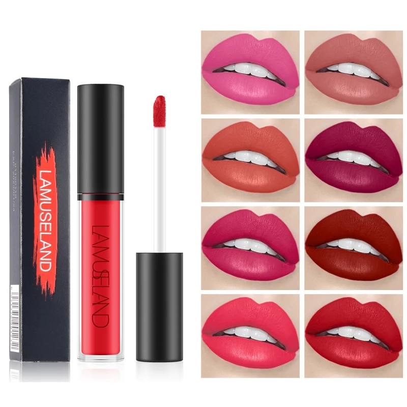 

12 Colors Matte Lip Gloss Long-Lasting Moisturizing Waterproof Non-stick Cup Lipstick Cosmetics Recommend