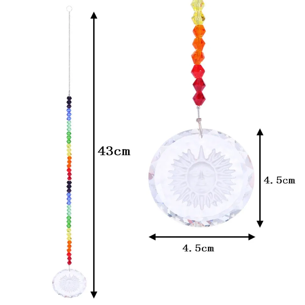 H& D Хрустальная стеклянная подвеска-талисман для защиты от солнца, изготовитель кристаллов радуги, 50 мм Подвески для защиты от солнца в подарочной упаковке(стиль цветных бусин