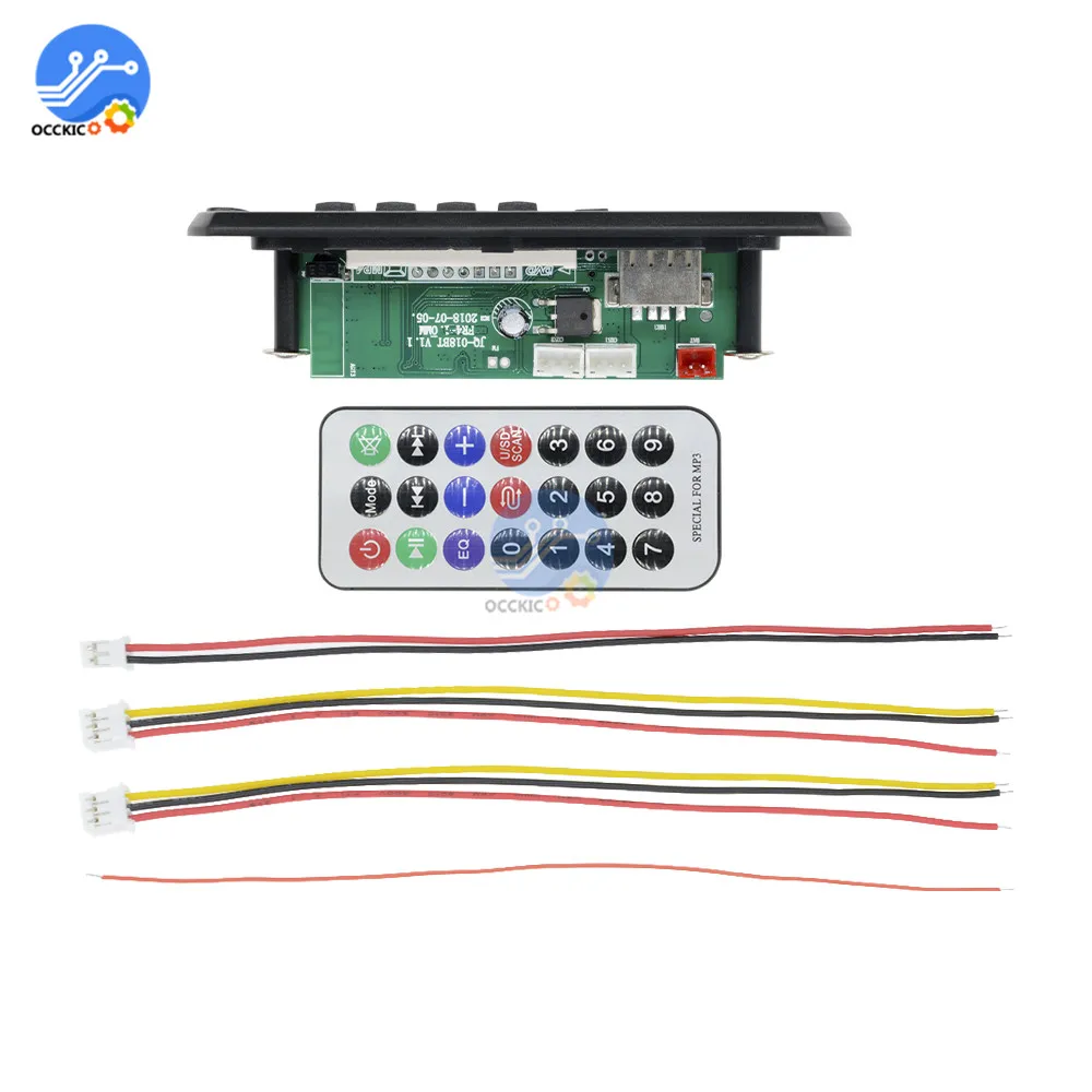 Автомобильный аудио USB TF FM Радио MP3 модуль беспроводной Bluetooth DC 5 в 12 В MP3 WMA FM декодер плата с пультом дистанционного управления MP3 динамик