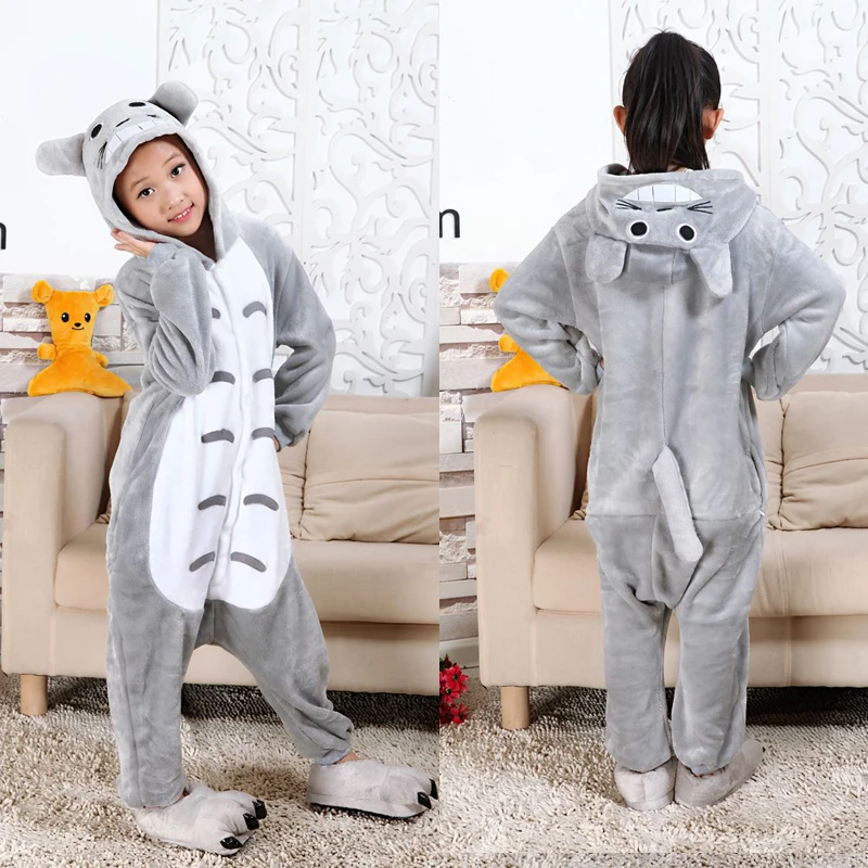 

2019 Winter Animal Pyjamas Flannel Warm Soft Sleepwear Kid's unicorno Onesie Baby Jumpsuit Long sleeve pajamas child Nightie