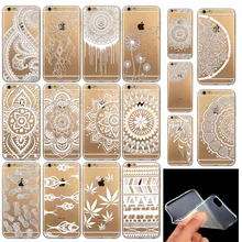 Case for Iphone 6 6s Vintage White Henna Tattoo Mandala Paisley Flowers Dream Catcher Pattern Soft