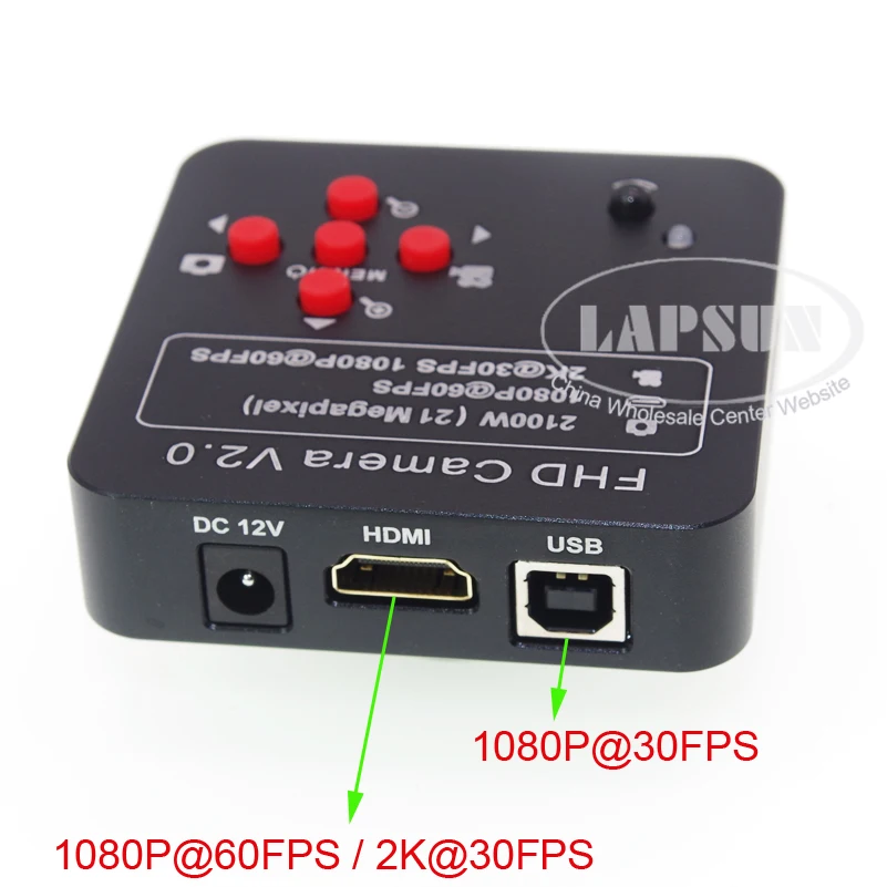 Lapsun 10X 360X зум объектив 21.0MP HD промышленный лабораторный микроскоп камера 2K @ 30FPS HDMI