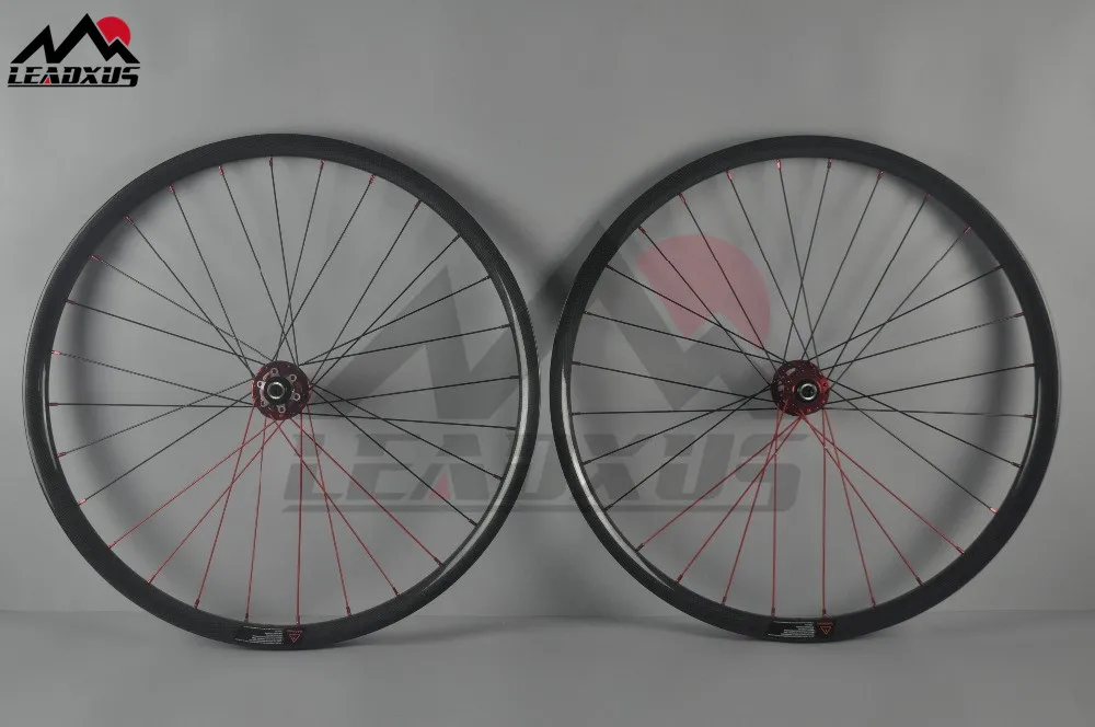 

LEADXUS 27.5er MTB XC Carbon Wheelset 3K/UD Glossy 30mm Width 25mm Depth Hookless 28/28H D711/D712SB 27.5 Inch Mountain Wheels