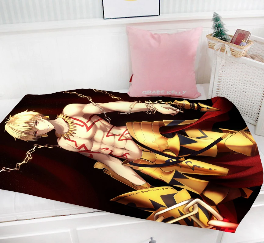 Домашний текстиль подарки Fate Grand Order Anime Gilgamesh 95x55 см мини однослойное Фланелевое