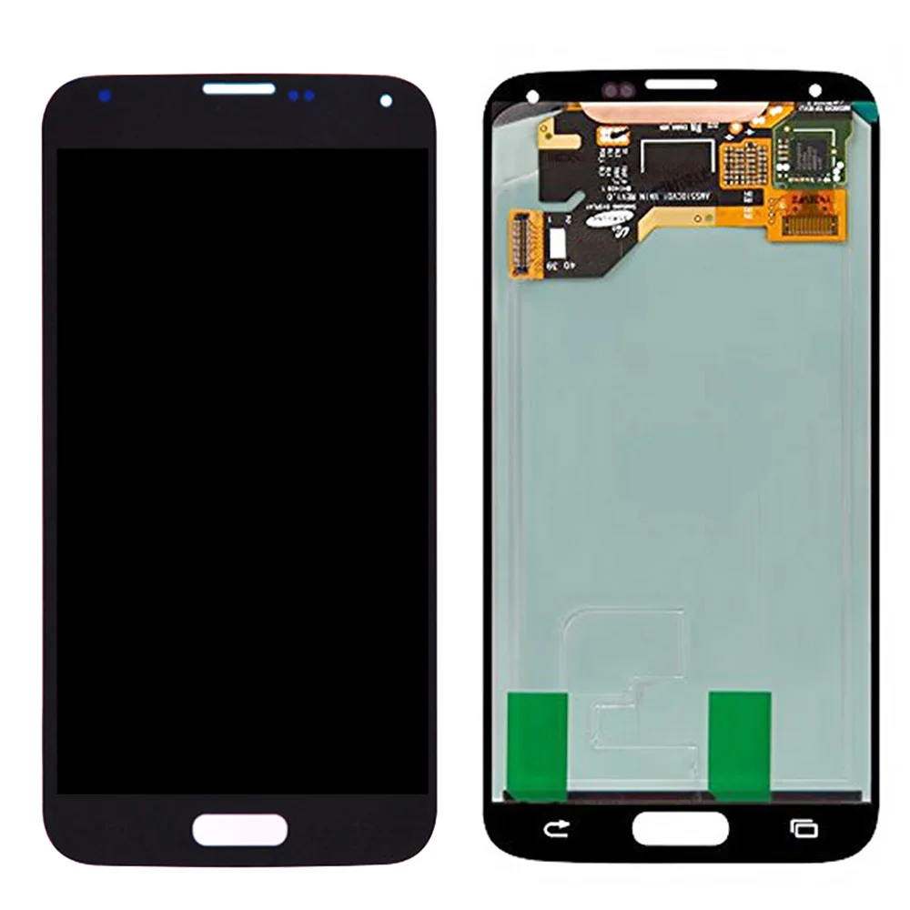 Супер AMOLED lcd S для Samsung Galaxy S5 I9600 G900 G900A G900F ЖК-дисплей сенсорный экран в сборе Замена кнопки «домой» наклейка