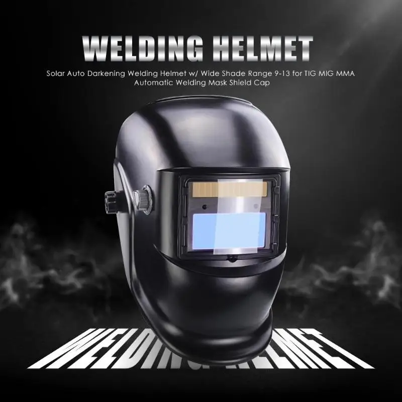 Солнечная Авто Затемнение Сварочный шлем w/широкий диапазон теней 9-13 для TIG MIG MMA Автоматическая Сварочная маска Защитная крышка