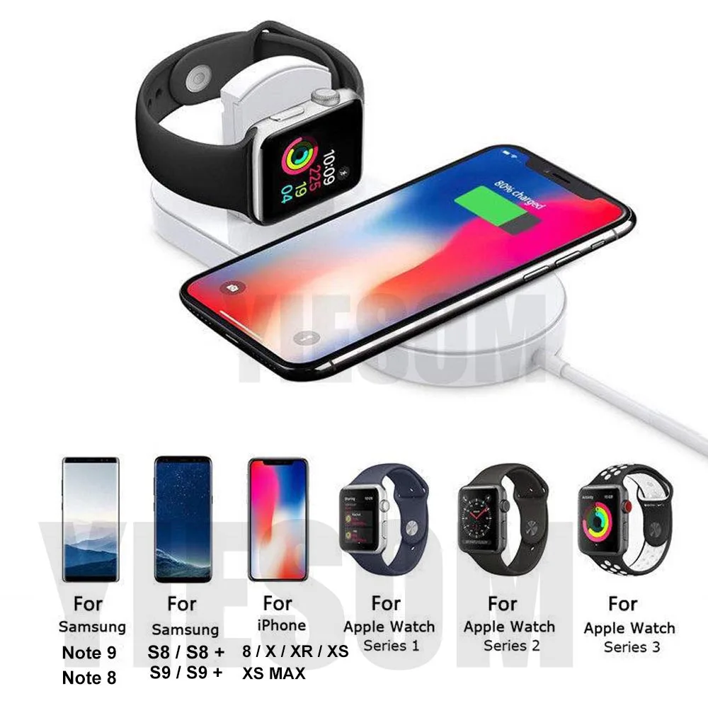 Qi Wireless Charger For iPhone X XR XS MAX 8 Plus Quick Fast Charging Pad For Apple Watch 123 For Sumsang Note 9 8 S8 Plus S9+ (8)
