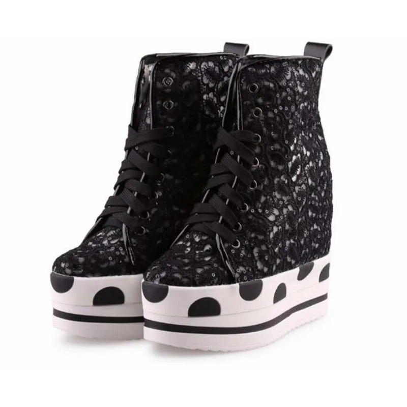 forme green Up String Boot Chaussures rose B Casual Ultra Ascenseur Mesh Haute D'été Croissante Mode Compensées A Lace Bead black Femmes black White Plate Respirant yellow Cheville blue yellow Hauteur q6gBxXTWFw