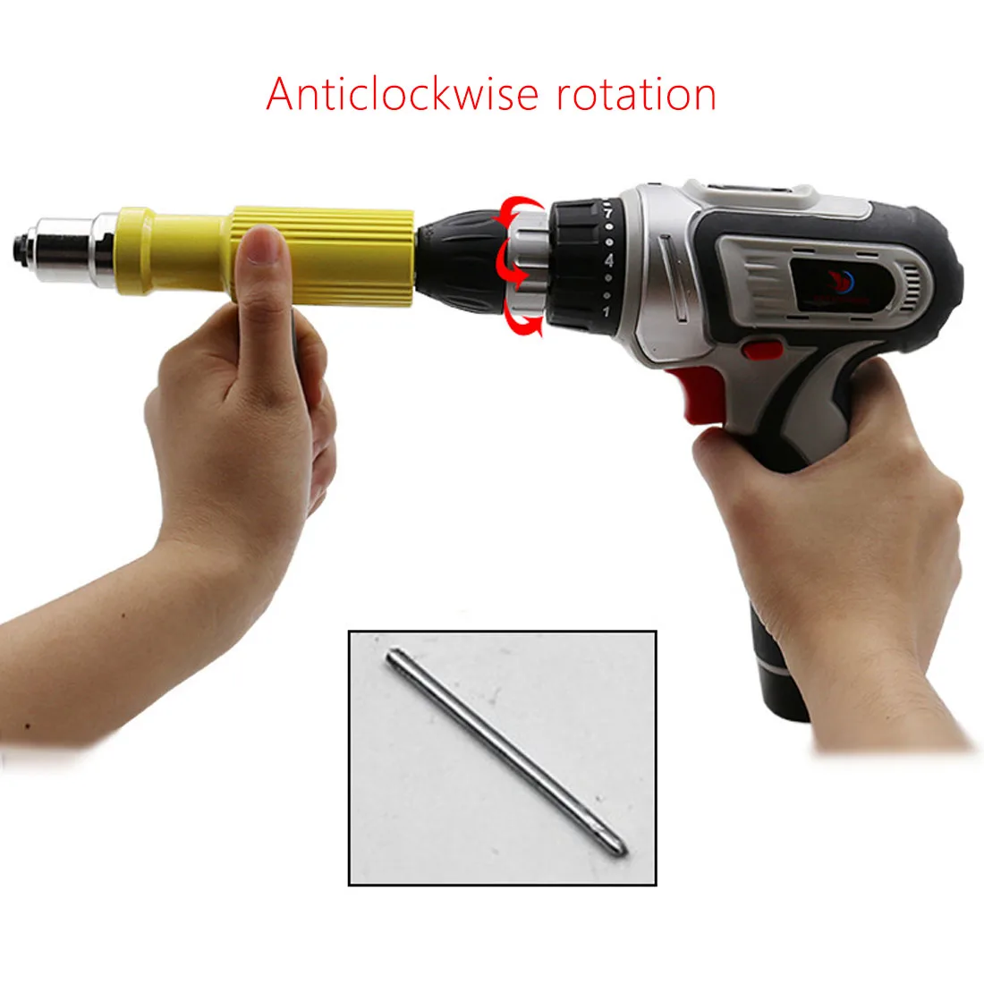 

Insert Nut Tool Riveting Drill Adapter Electric Rivet Nut Gun Riveting Tool 2.4mm-4.8mm Cordless Riveting Drill Adaptor
