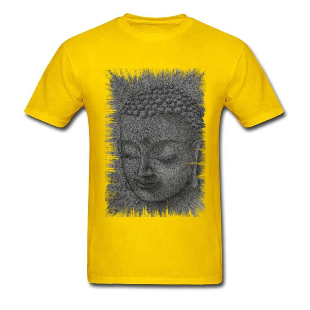 Buddha 100% Cotton Men's Short Sleeve Tops Shirts Funny Summer/Autumn Top T-shirts Group Top T-shirts Newest O-Neck Buddha yellow
