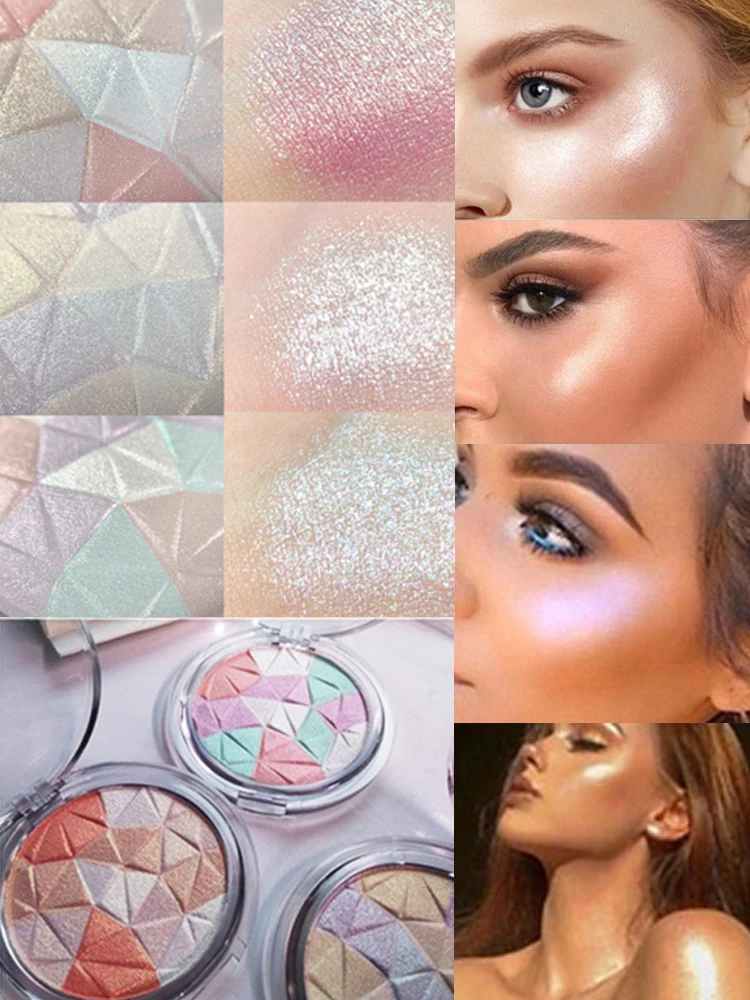 

Highlight Pressed Powder Makeup Oil-control Face Highlighter Bronzer Contouring Palette Repair Contour Iluminador Maquiagem