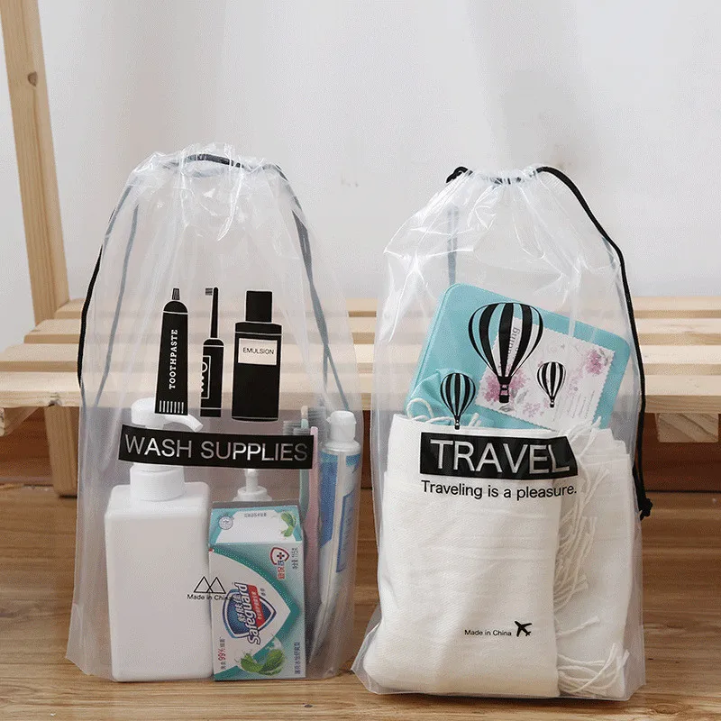 

Transparent Cosmetic Bag Travel Makeup Case Women Drawstring Make Up Bath Organizer Toiletry Wash Beauty Kit Storage Pouch B
