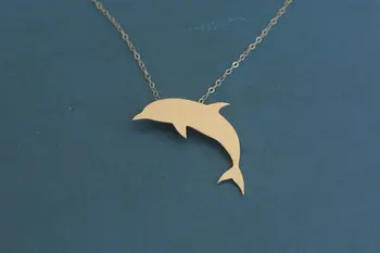

Wholesale Trendy Personalized Dolphin Necklace Gold Silver Color Sea Animal Jewelry Statement Necklace Cs Go Collares