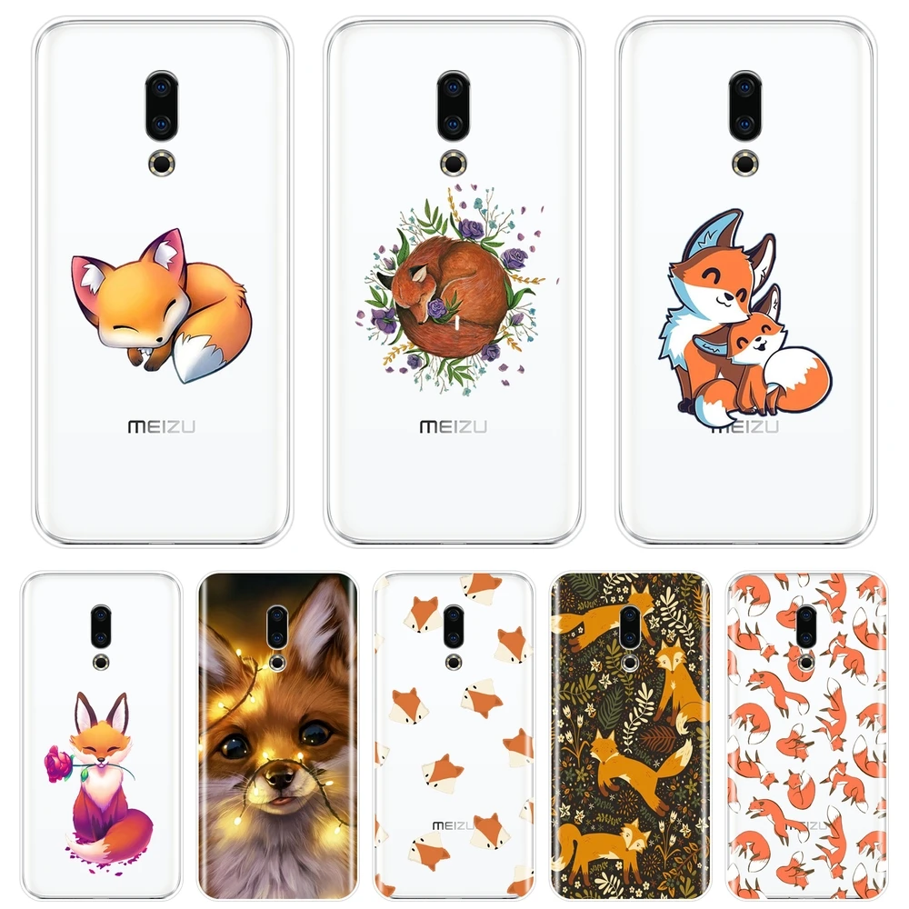 

TPU Back Cover For Meizu 16th 16x 15 Lite 16 Plus Kawaii Fox Animal Cute Soft Silicone Phone Case For Meizu Pro 6 7 Plus U10 U20