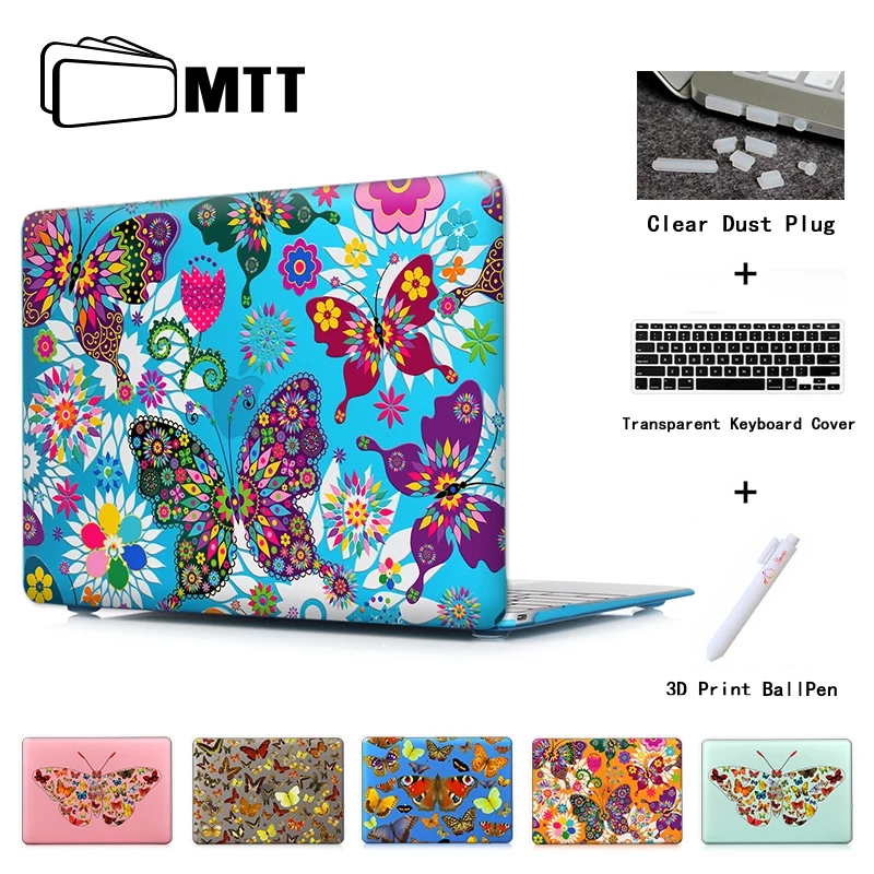 МТТ бабочки печати ноутбука чехол для MacBook Air 11 13 Pro 13 15 дюймов retina с Touch bar Новый 12 ''13,3 для ноутбука