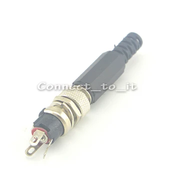 

(5 pieces/lot) Wholesale 2.1mm DC plug connector Screw on Chasis mount adapter connector for cable
