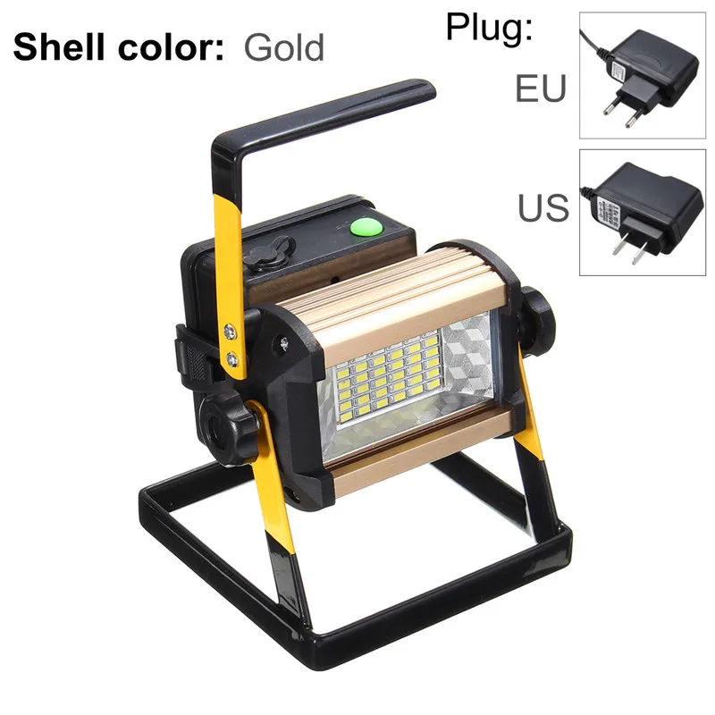 

2400LM 4 Modes 50W 36 LED Floodlights Rechargeable LED Flood Light Spot Camping Portable Outdoor Flashing Lamp EU/US plug