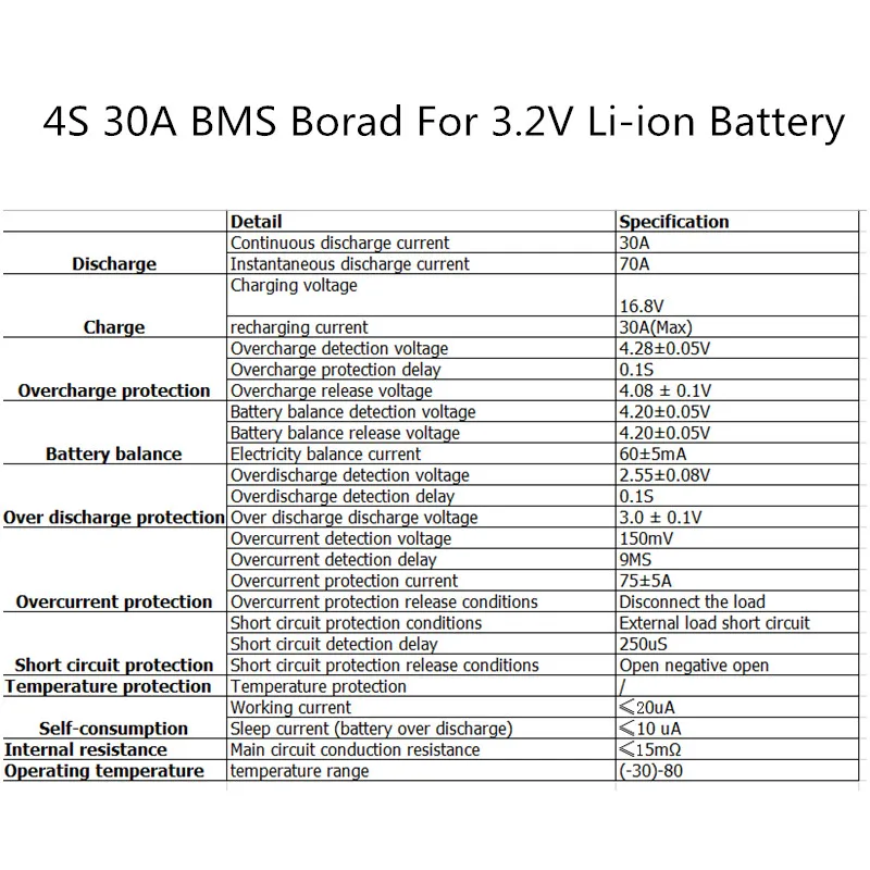 Защитная плата BMS литий железо фосфат 30 А 3 2 в|lithium iron phosphate|lithium ironbms 30a |
