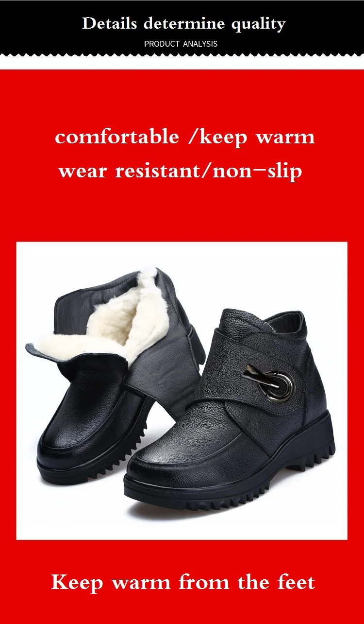 DRKANOL/женские зимние ботинки из натуральной коровьей кожи на меху; женские ботильоны на танкетке; Теплая обувь; H885F