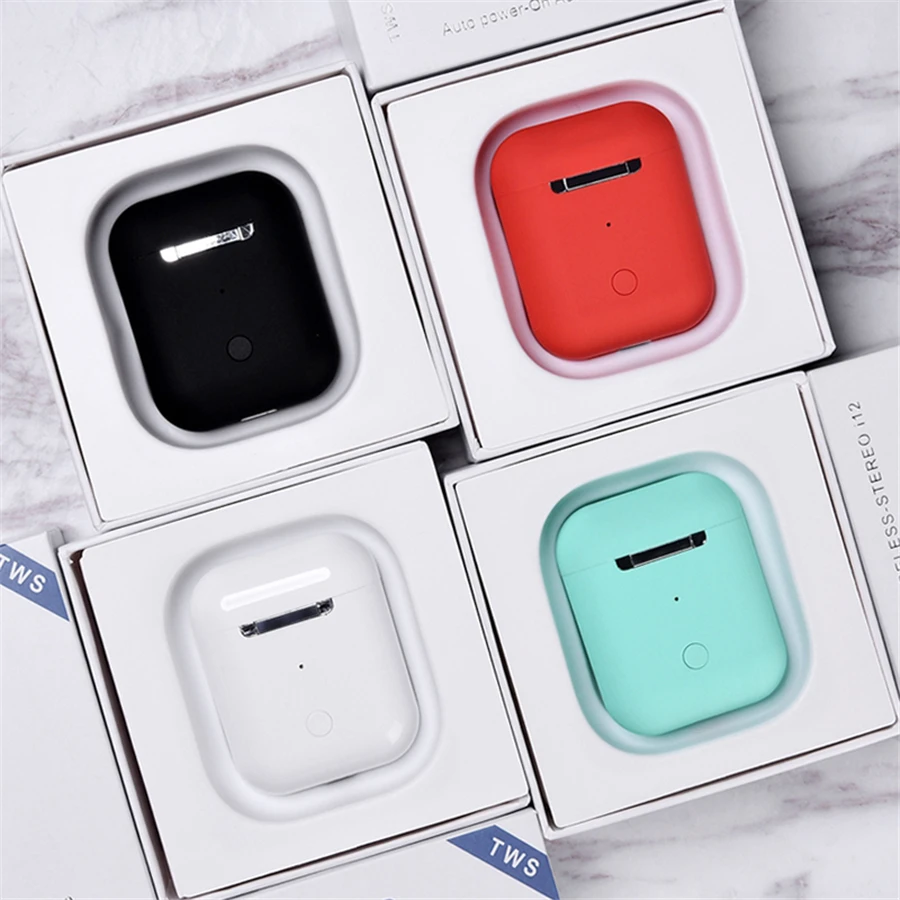 50 шт. Pop up i12 TWS беспроводные наушники мини Bluetooth 5 0 гарнитуры pk i20 lk te9 i10 для всех
