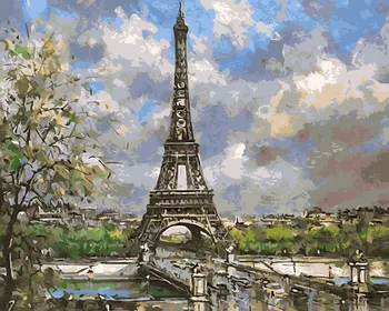 

Frameless painting by numbers paint by numbers for home decor PBN for living room 4050 morning of paris