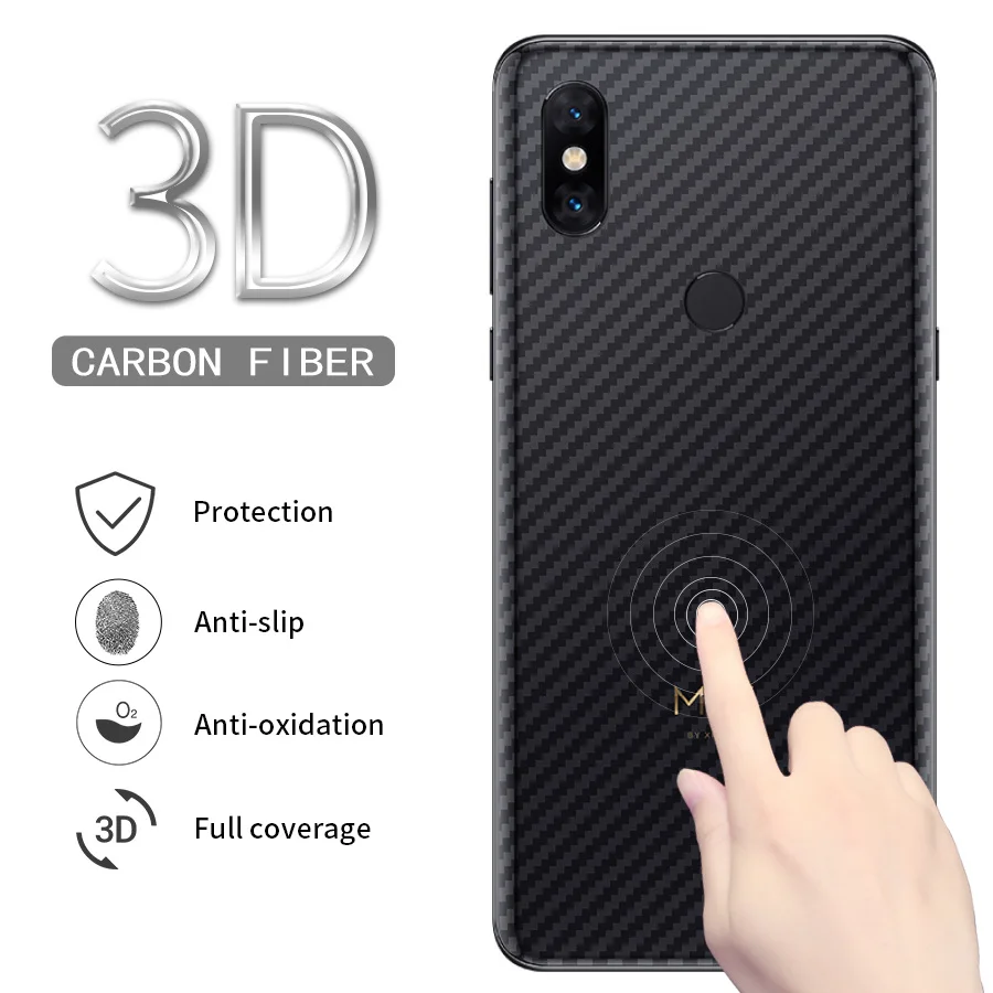 WOLFPSYCH 10 шт./лот 3D углеродное волокно задняя пленка для Xiaomi mi x 3 2 s мягкая защитная