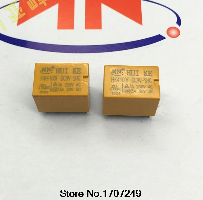 

Free Shipping 100% new original relay 10pcs/lot HUIKE signal relay HK4100F-DC9V-SHG 9V/6PIN/3A/