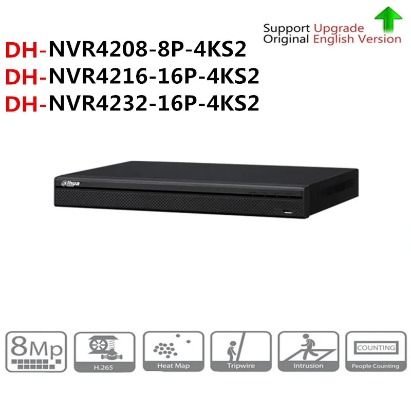 Dahua NVR4208-8P-4KS2 NVR4216-16P-4KS2 NVR4232-16P-4KS2 с PoE Порты и разъёмы 4K Разрешение H.265 для IP Камера безопасности Системы