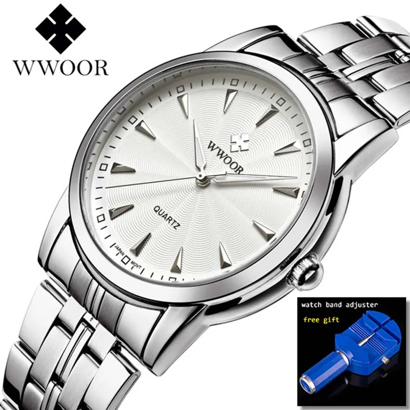 

WWOOR Watch Men 2019 Top Brand Luxury Minimalist Men's Ultra Thin Watches Silver Stainless Steel Male Watches horloges mannen