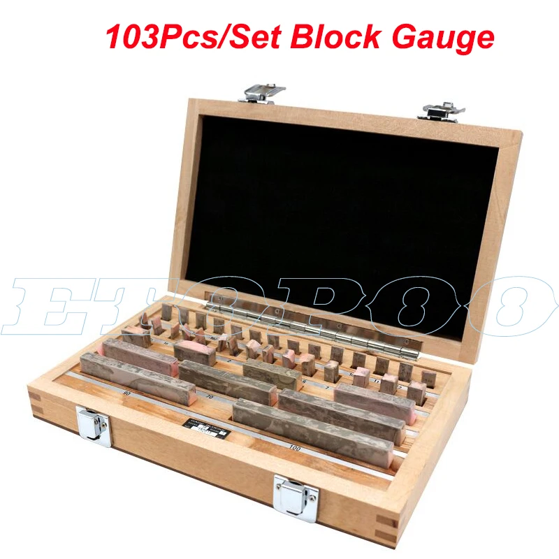 

ETOPOO 103Pcs/Set 1 grade 0 grade Block Gauge Caliper Inspection Block Gauge Measuring Tools