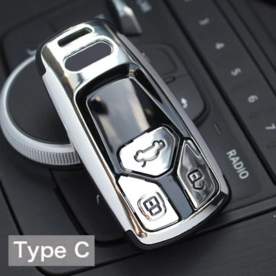 silver shell Скорость движения воздуха, АБС-пластик, автомобильный чехол для ключей для автомобиля AUDI A4 A3 A5 A4L TT Q7 аксессуары audi A3 оболочки audi ключ крышка Q7 кольцо для ключей - Название цвета: silver shell