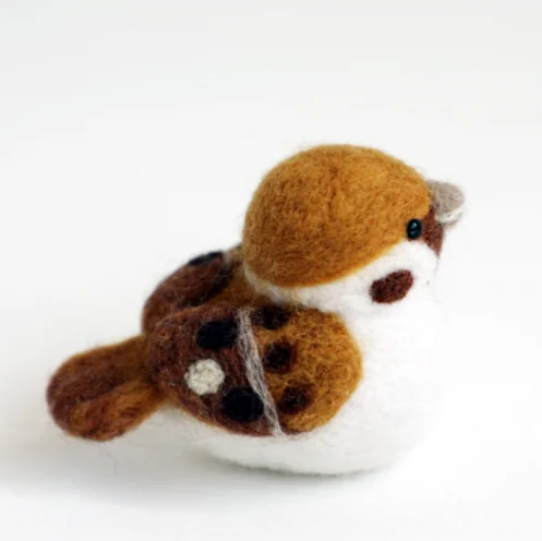 Small animal parrot sparrow bird wool needlepoint kit wool felt needle felting pendant craft needlecraft DIY handmade