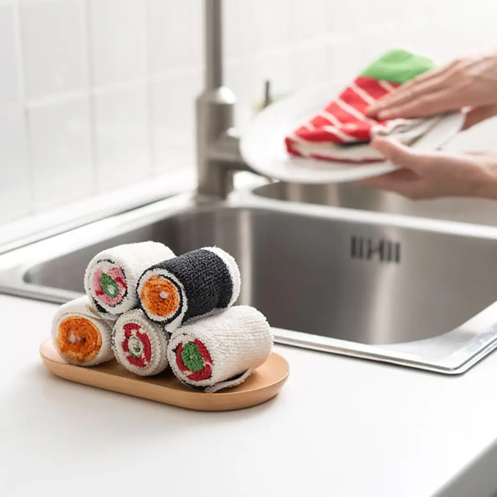 Get This 3pcs Sushi Rolls Microfiber Cleaning Cloth Multipurpose