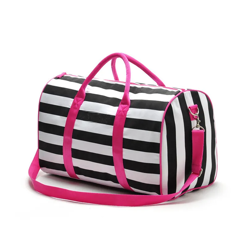 Women Canvas Handbags Cross Body Bag Messenger Bags Stripe Beach Bag Travel Bags
