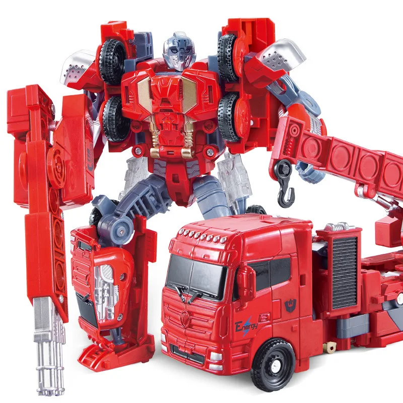 

5 in 1 Transformation Toys Engineering Fire Rescue Crane Motorcycle Excavator Truck Model Robot Car Action Anime Toys Boy kids