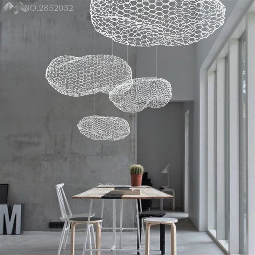 

Nordic design Spotlight LED Pendant Light for Children Room Cloud Living Room Bedroom Iron Hanglamp Decor modern light fixtures