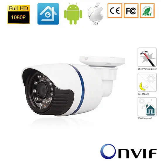 2 0MP 1080P Onvif Outdoor Waterproof Network Bullet Camera IR1080P Full HD Waterproof font b CCTV