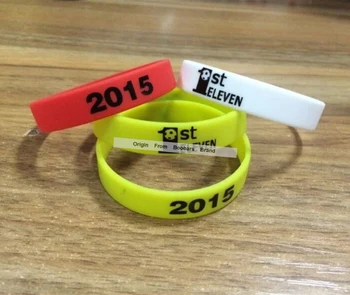 

100pcs/lot Custom 1 inch LOGO Wristbands Promotion Rubber Bracelet OEM LOGO/Text/Words Embossed/Engrave Silicone Rubber Bands