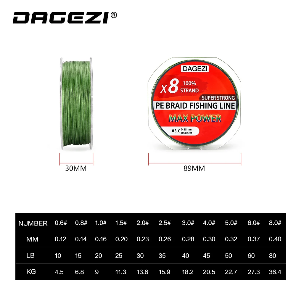 DAGEZI نانو طلاء 8 السواحل مضفر خيط صنارة الصيد 300 M/150 M المتعددة الشعيرات PE خط 10-80LB خيط صنارة الصيد s ل الكارب الصيد معالجة