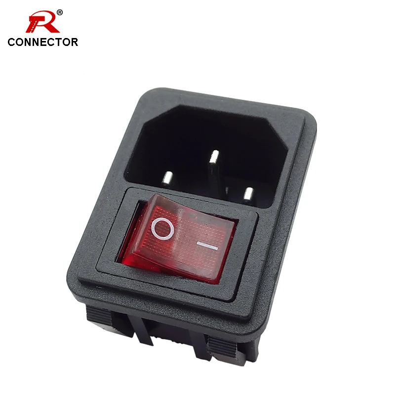 

1pc Rocker Switches, Power Switch & Socket Connector, Switch with 3 Pin or 4 Pin, Panel Mount Power Adapters