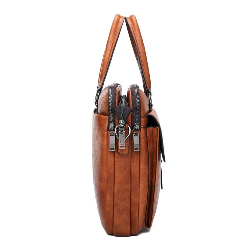 JEEP BULUO Men Briefcase Bag For 14 inch Laptop Business Bags 2 pcs Set Handbag Large Capacity Leather Office Bags Business Trip