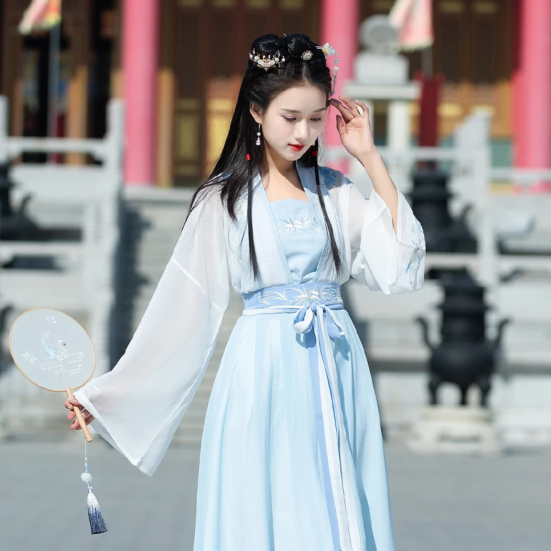 

Female Tang Dynasty Oriental Princess Ancient Hanfu Clothes National Lady Stage Dress Classical Hanfu Festival Outfit Costume