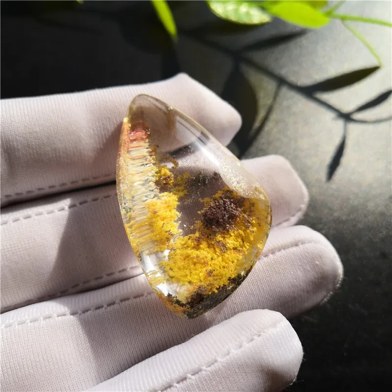 Natural Stones Chorite-CrystalsYellow Ghost Crystal Mineral Specimen Rocks Garden Quartz Collection 18g | Дом и сад
